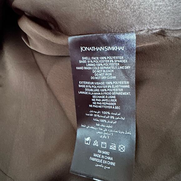 Jonathan Simkhai Monty wrap effect sequin mini dress size 6 brown - Picture 12 of 16